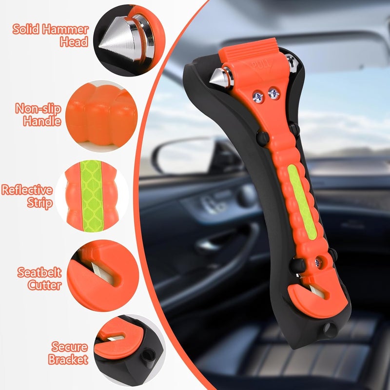 Yiader Store Window Breaker, 2-in-1 Emergency Escape Tool with Seatbelt Cutter, Glass Breaker for Family Rescue and Traffic Accident Emergency Escape 2 Pack - Image 2